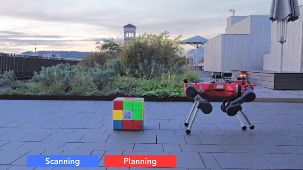 ANYmal robot solves giant Rubik's cube using its legs