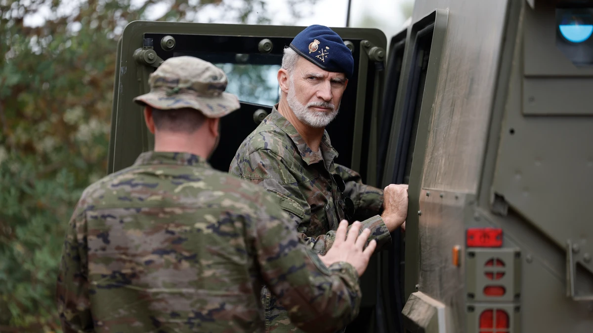 El rey Felipe VI durante su visita a Bétera (Valencia)