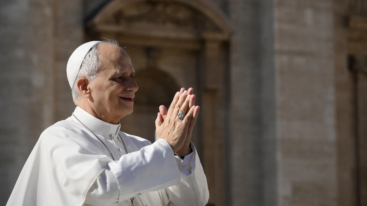 León XIV, este miércoles, durante la audiencia general en el Vaticano