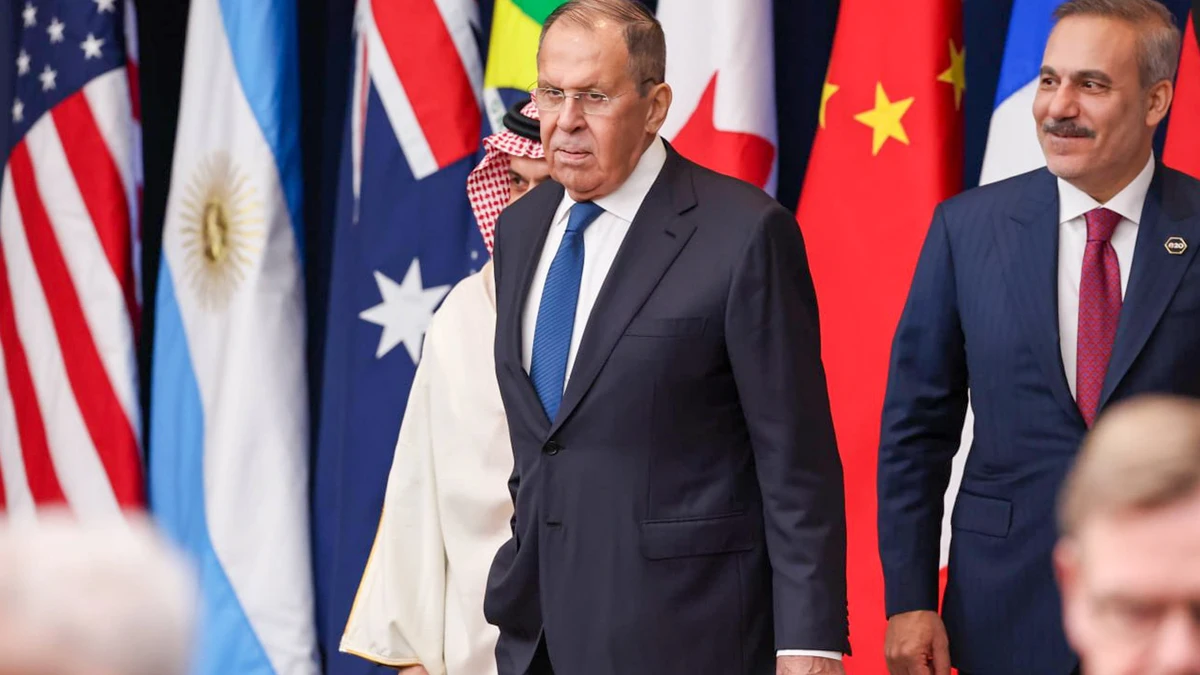 El jefe de la diplomacia rusa, Sergei Lavrov, en la reunión del G-20 en Atlanta (EE UU)